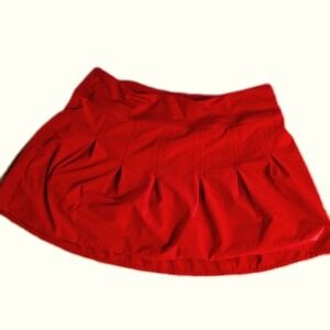 Athleta Red Pleated Athletic Skort Built In Shorts Back Pocket Womens‎ Large